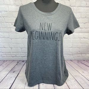 RAE DUNN- New Beginnings Short Sleeve Tee- NWT